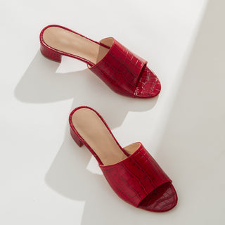 ZUECO PIEL COCO ROJO ELODIE