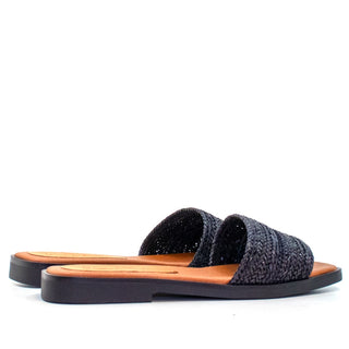 SANDALIA SUMMER EN PIEL VAQUETA SINTETICA NEGRO