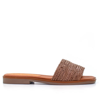SANDALIA SUMMER EN PIEL VAQUETA SINTETICA MARRÓN