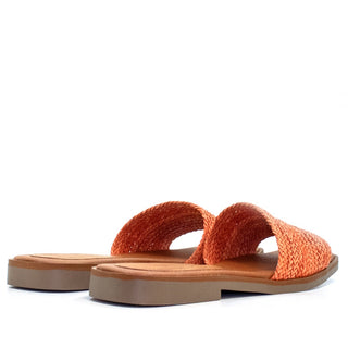 SANDALIA SUMMER EN PIEL VAQUETA SINTETICA NARANJA