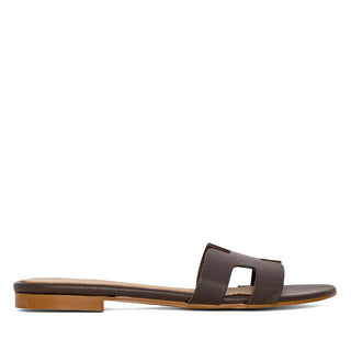 SANDALIA ANNETTA EN PIEL NAPA MARRON