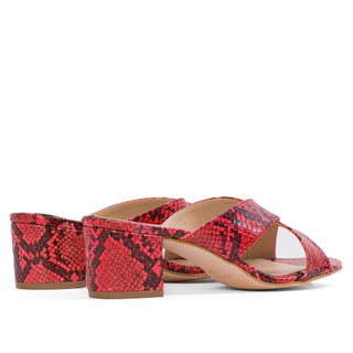 SANDALIA TACON NIZA SERPIENTE ROJO