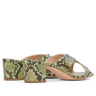 SANDALIA TACON NIZA SERPIENTE VERDE
