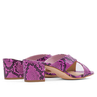 -SANDALIA TACON NIZA SERPIENTE FUCSIA