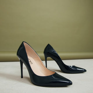 STILETTO IVET EN PIEL CHAROL NEGRO