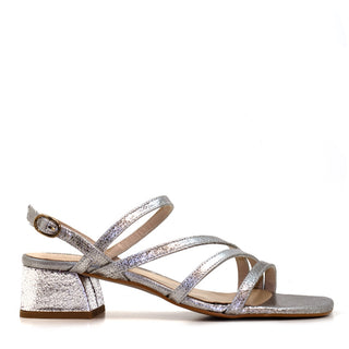 SANDALIA CELINE EN PIEL DIAMOND PLATA