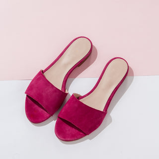 ZUECO MAYKA EN PIEL SERRAJE FUXIA