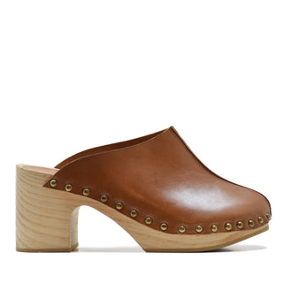 ZUECO MADERA NATURAL CUERO