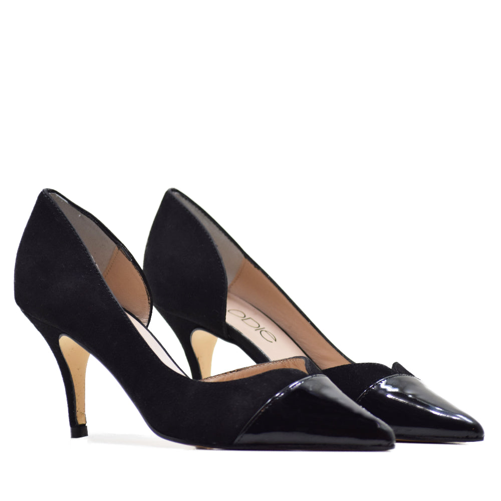 ZAPATO DE TACON MONTSE CHAROL NEGRO/ANTE NEGRO - Main Image