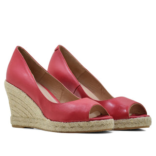 ZAPATO PEEP TOE TUCU NAPA ROJO