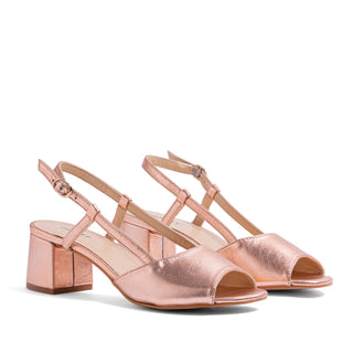 SANDALIA 101 PIEL METAL PEACH