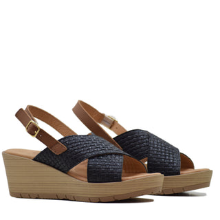 SANDALIA PLATAFORMA PLCR EN PIEL NAPA NEGRO